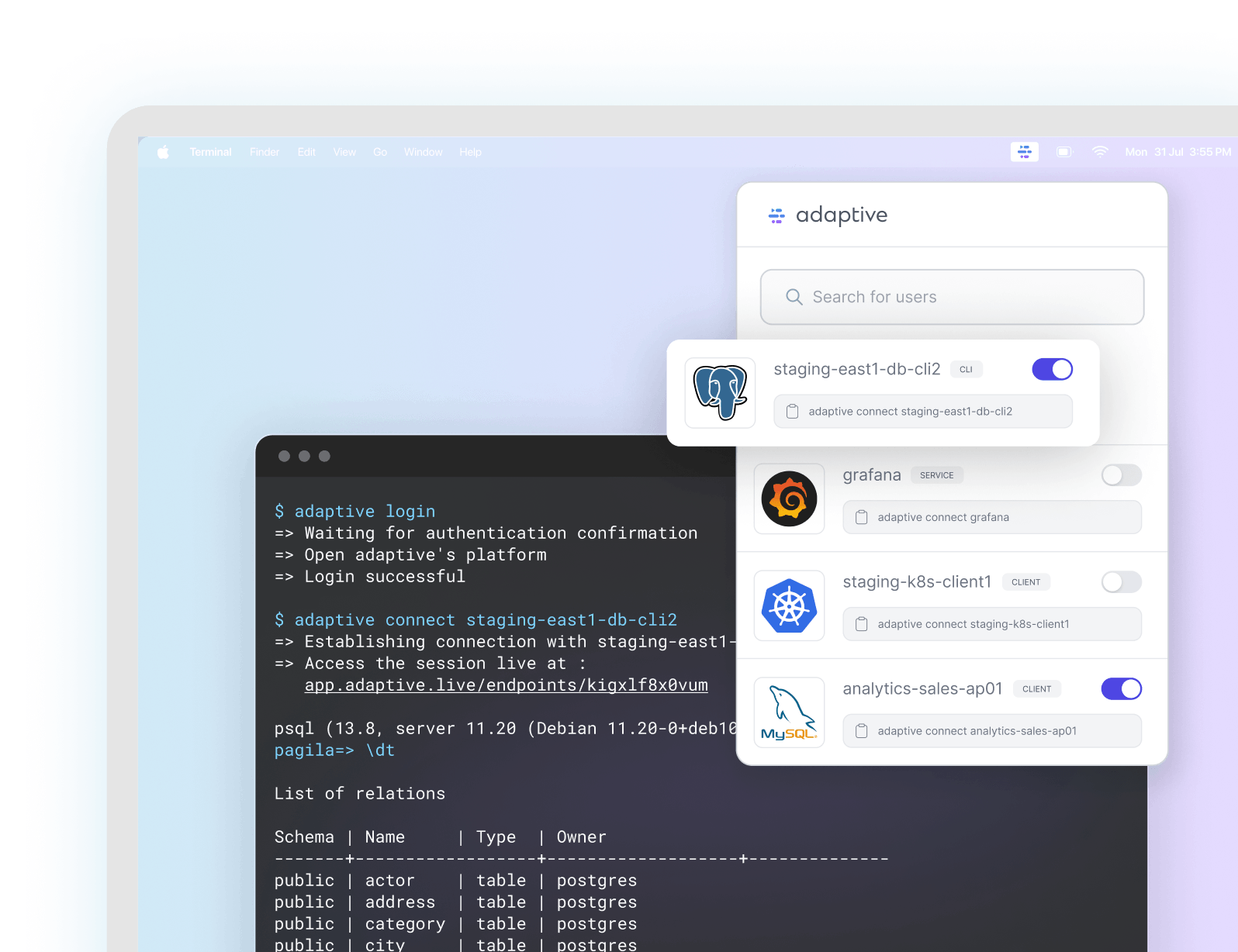 Adaptive zero trust network access product screenshot